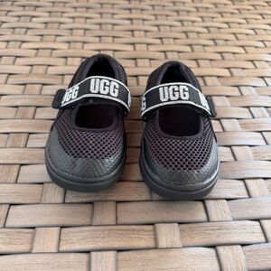Ugg Baby Toddler Rennon Skimmer Mesh Suede Velcro Mary Jane Shoe Size 7 Black